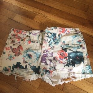Free People Floral Shorts